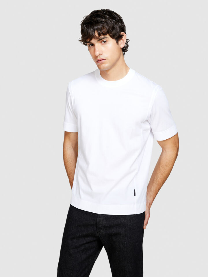 Solid color t-shirt - men's short sleeve t-shirts - White | Sisley image number 4